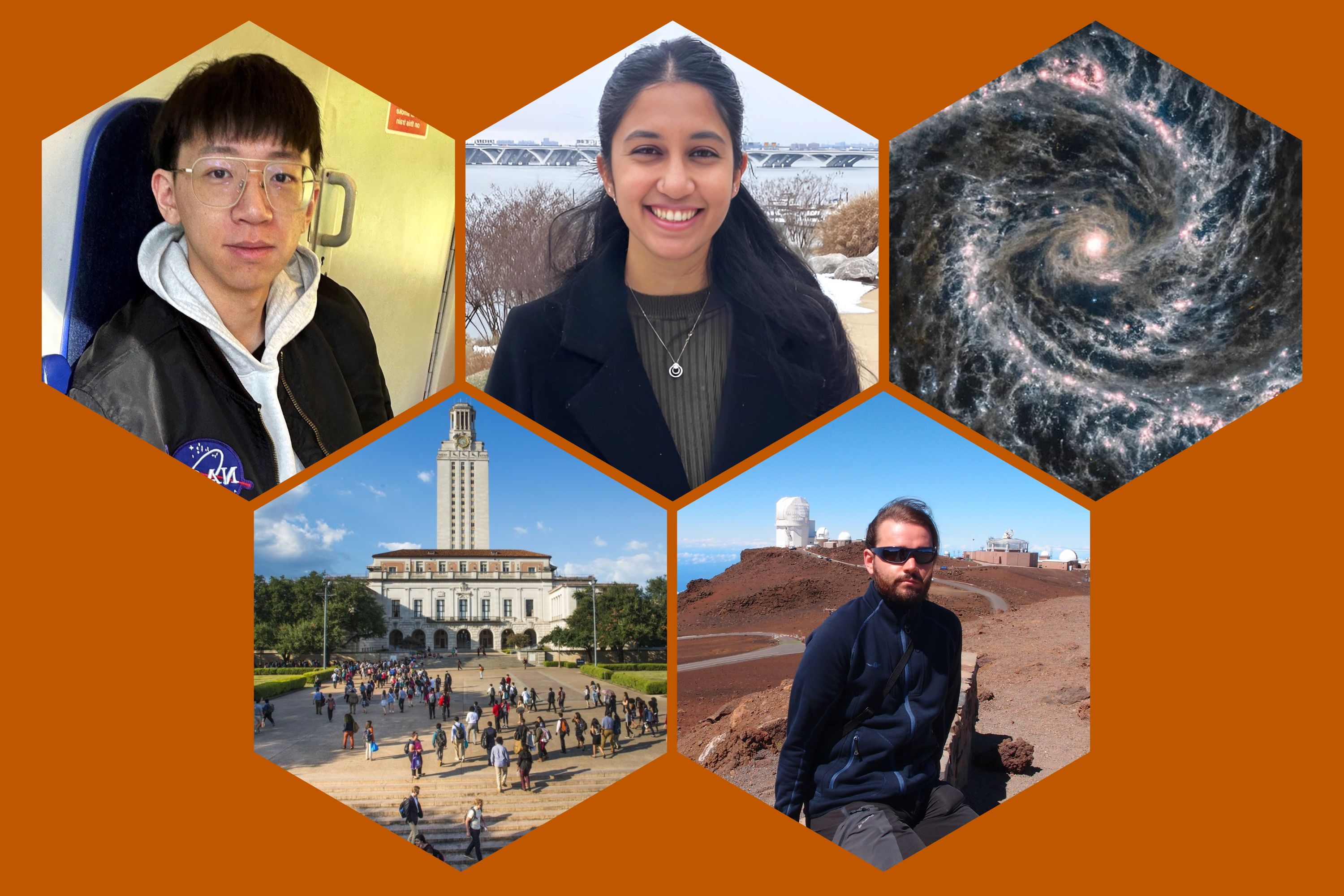 Photos of three students